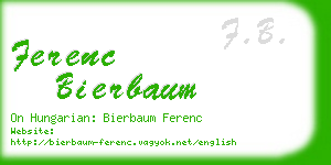 ferenc bierbaum business card